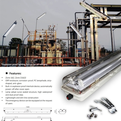 IP66 взрывозащищенное флуоресцентное освещение с ATEX/IECEx.