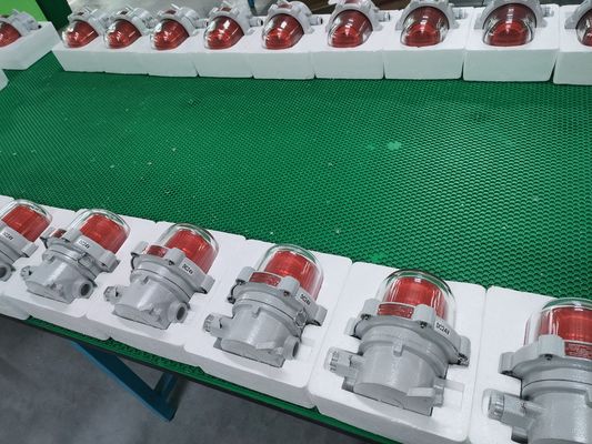 Предупреждающая сигнализация из алюминиевого сплава высокого дециба Красный Желтый Светящийся Звуковой Визуальный Взрывостойкий IP66 Устойчивый химический шахтер